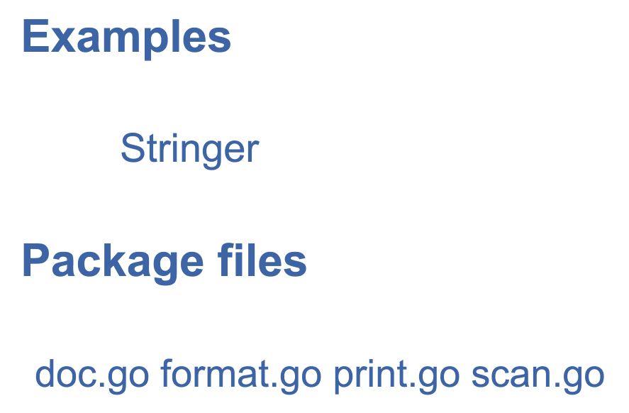 The fmt package has a single example