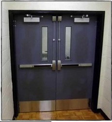 A door with panic bar