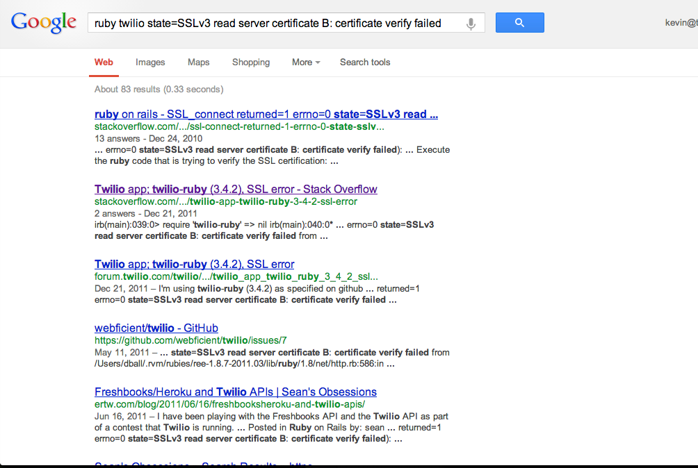 search results for ssl error